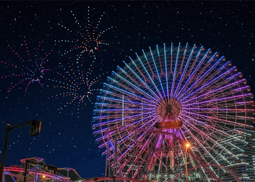 Drone et parc d'attraction